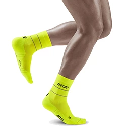 Čarape Reflective Tall Compression MID neon yellow/silver
