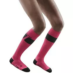 Ski compression socks Ski Ultralight pink/dark grey women's