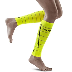 Compression calf sleeves Reflective Compression neon yellow/silver women's