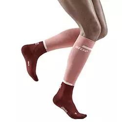Compression socks Run rose/dark red women's
