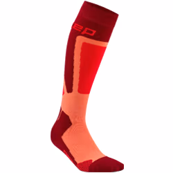 Smučarske kompresijske nogavice Ski Thermo red coral ženske
