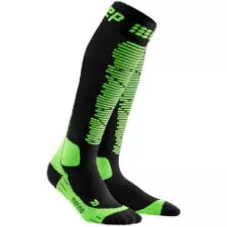 Smučarske kompresijske nogavice Ski Merino black/green