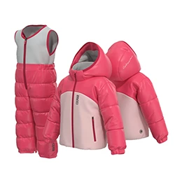 Completo sci giacca + pantaloni Saporo MB 3121C pink bambini