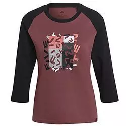 Maglia Graphic 3/4 burgundy donna