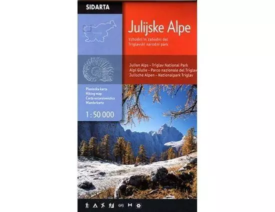 Map of Julian Alps: East and West part, Triglav national park