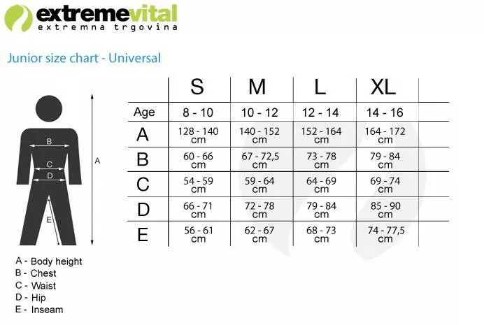 Colmar Ski Jacket Size Chart