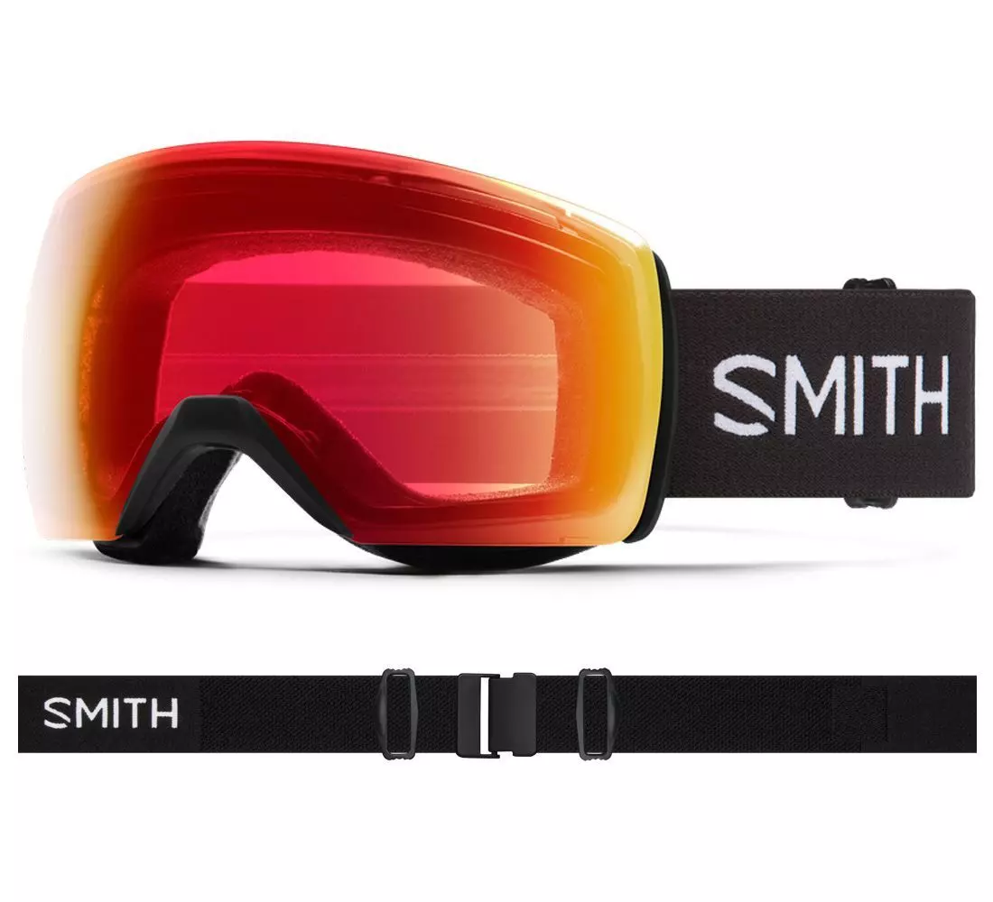 Smith Skyline Snow Goggles Black ChromaPop Photochromic Red Mirror