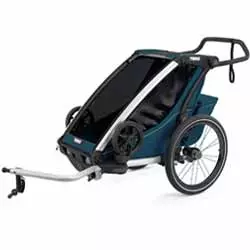 Kid trailer Chariot Cross 1 aluminium/majolica blue