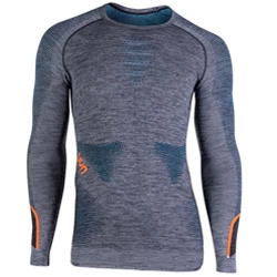 Maglia Ambityon UW black melange/atlantic/orange